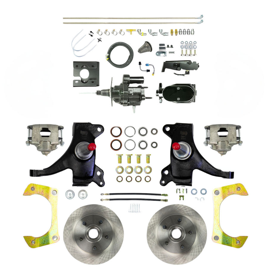 The Right Stuff 71-72 GM C10/C15 Truck/Suburban 2" Drop, Black Hydraulic Brake Assist Disc Brake Conversion - (THB7125DY)