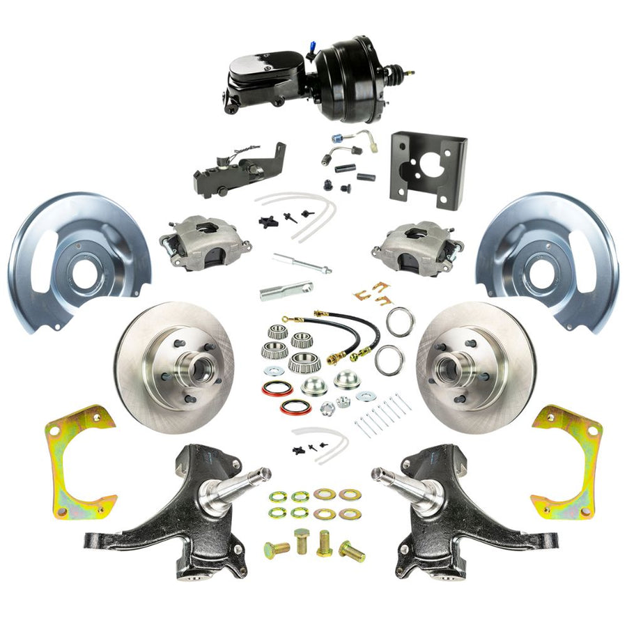 The Right Stuff 1963-66 Chevy/GMC Truck/Suburban, 2" Drop, Power Front Disc Brake, Black Upper 5x5 Bolt Pattern - (TDC6325DY)