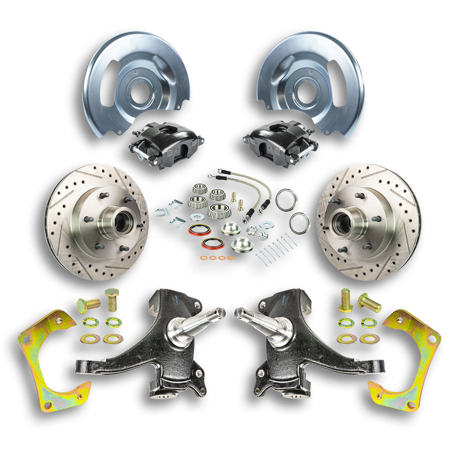 The Right Stuff 60-62 GM Truck/Sub, 2WD, 2" Drop At The Wheel Disc Brake Blk Calipers 6x5.5 - (TWK6016DB)