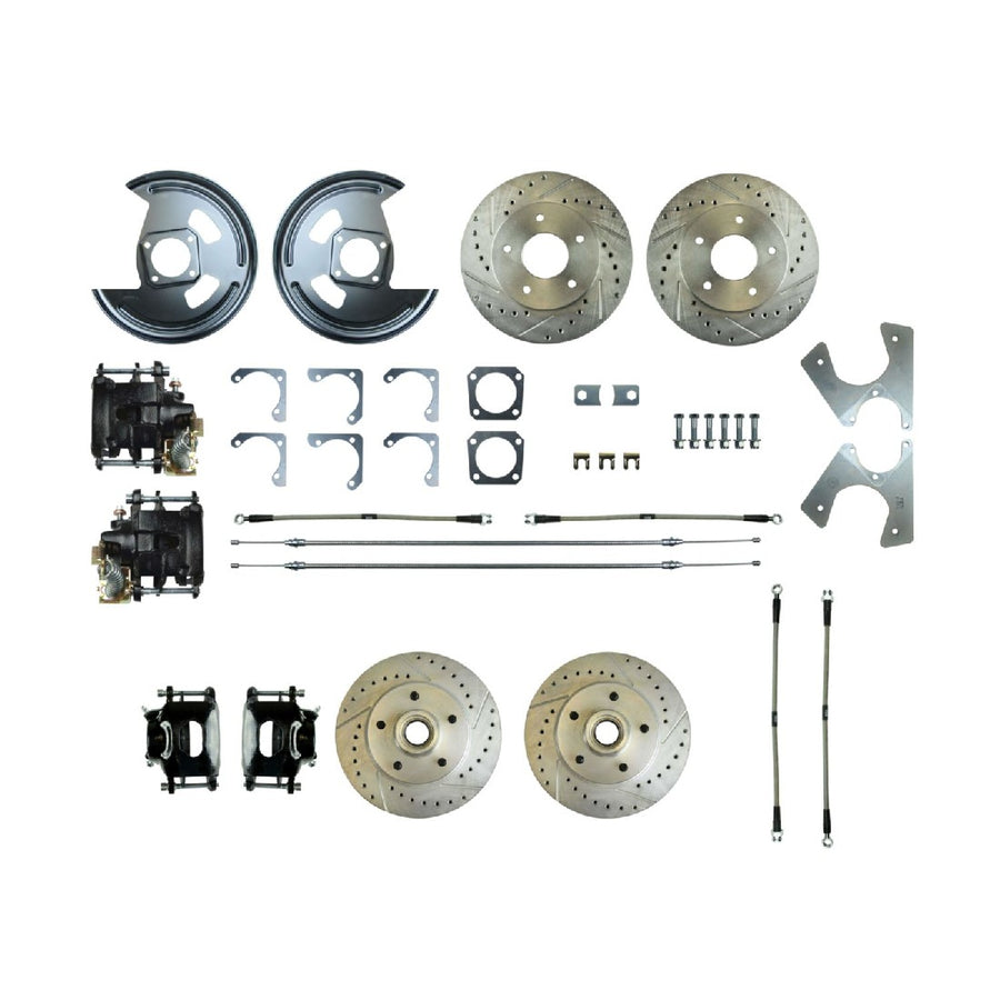 The Right Stuff 1969-72 GM A-Body Rear Brake Conversion Kit, W/Matching Front Rotors & Calipers - (A69RD01S)