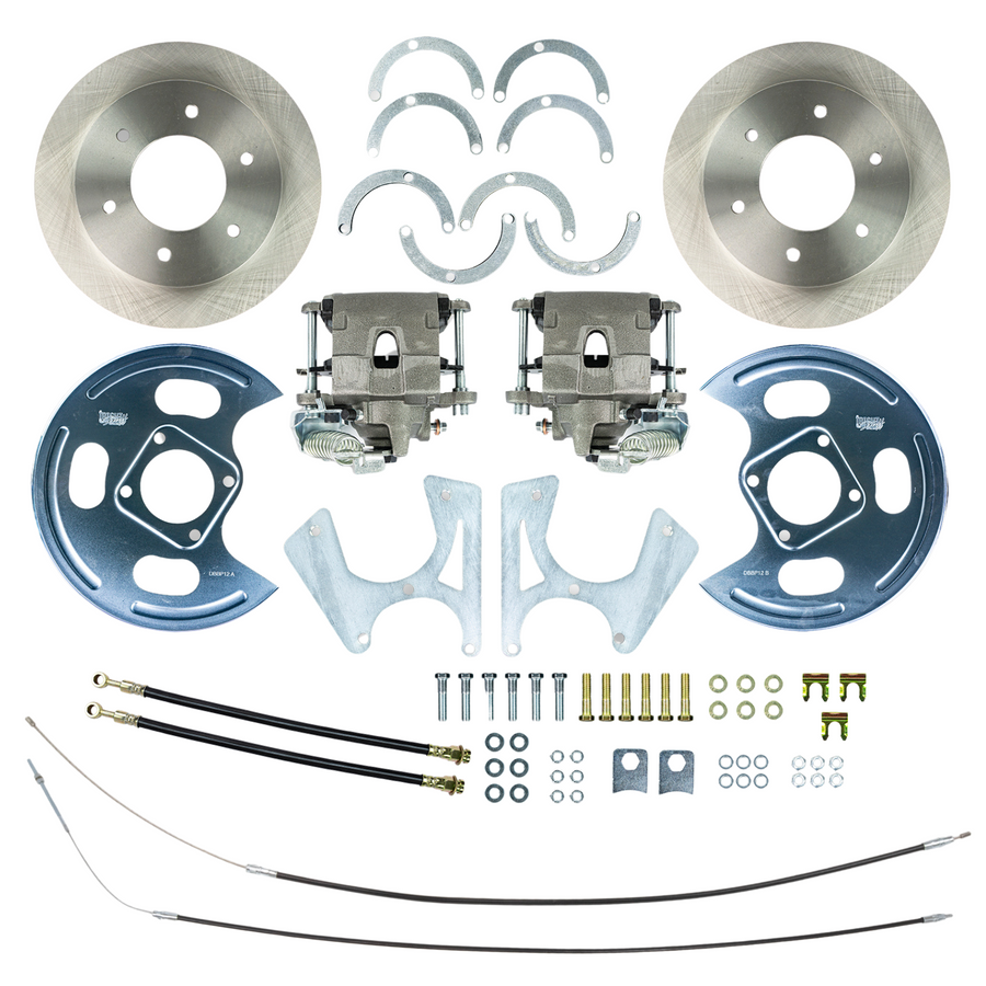 The Right Stuff 1973-1987 Chevy/GMC Truck Rear Disc Brake Conversion Kit, with Backing Plates and E-brake Cables, 6 Lug - (TRD4846)