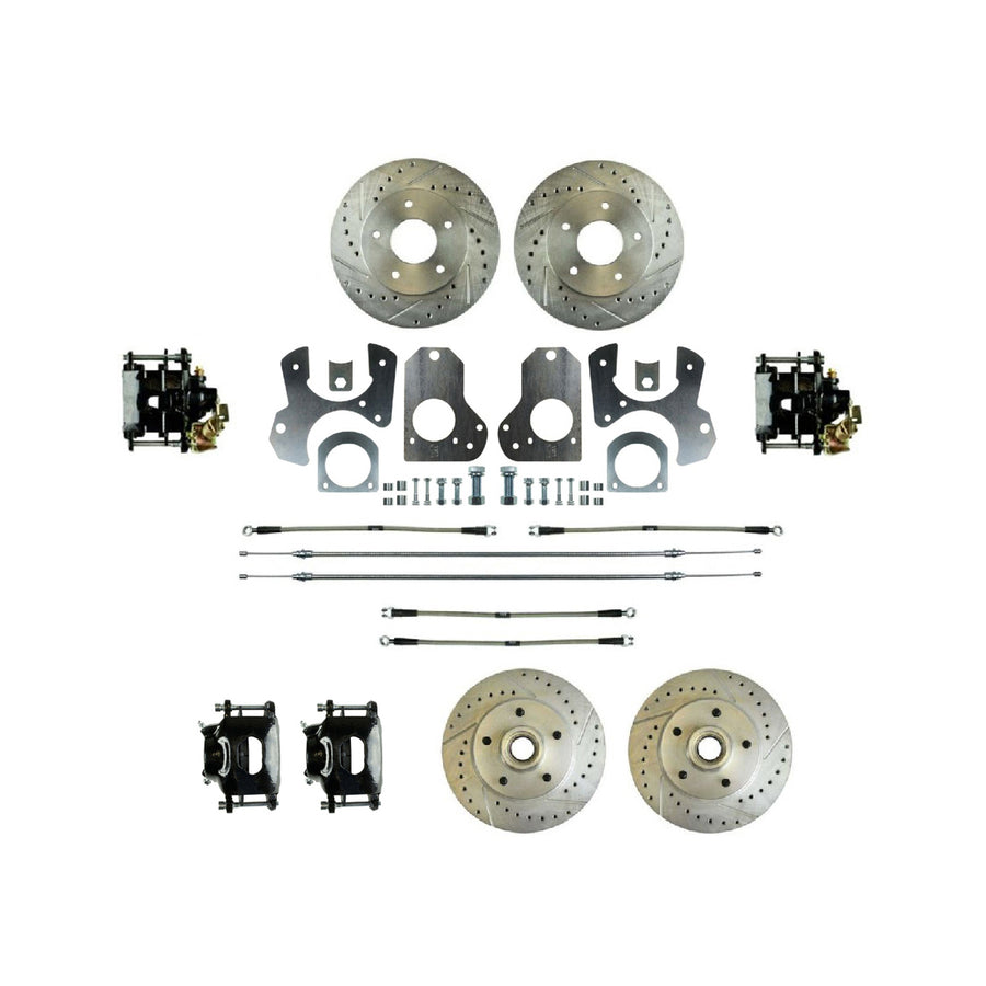 The Right Stuff 1982-87 Camaro, 4-Wheel W/Rear +2 Disc Brake Conversion Kit W/Black Calipers - (F82RD78S)