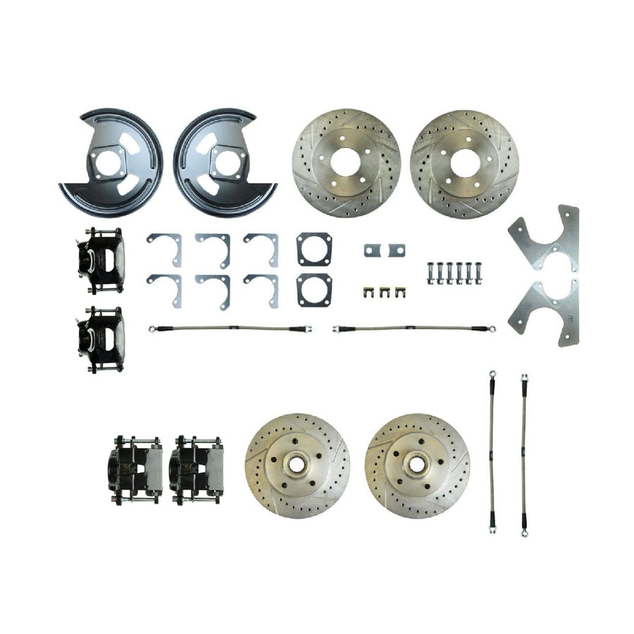 The Right Stuff 1982-87 Camaro, 4-Wheel W/Rear +2 Disc Brake Conversion Kit W/Black Calipers - (F82RDM78S)