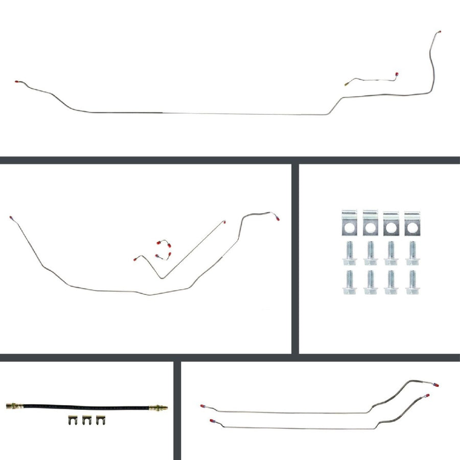 The Right Stuff 1968 GM A-Body, Pre-Bent OE Steel Front Disc Conversion 4-Wheel Brake Line Kit - (ASM68C2)