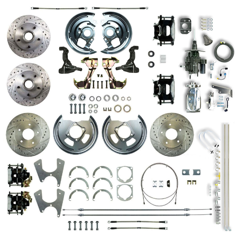 The Right Stuff 69-74 GM A/F/X-Body, Staggered Shock, 4-Wheel Chrome Hydraulic Brake Assist Disc Brake Conv - (AFXHB45CX)