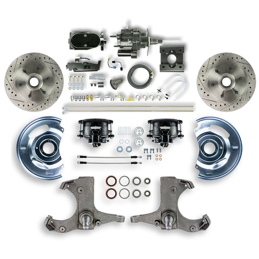 The Right Stuff 63-66 Chevy/GMC Truck/Sub, Black Hydraulic Brake Assist Disc Brake Conversion Blk Calipers - (THB6326BY)