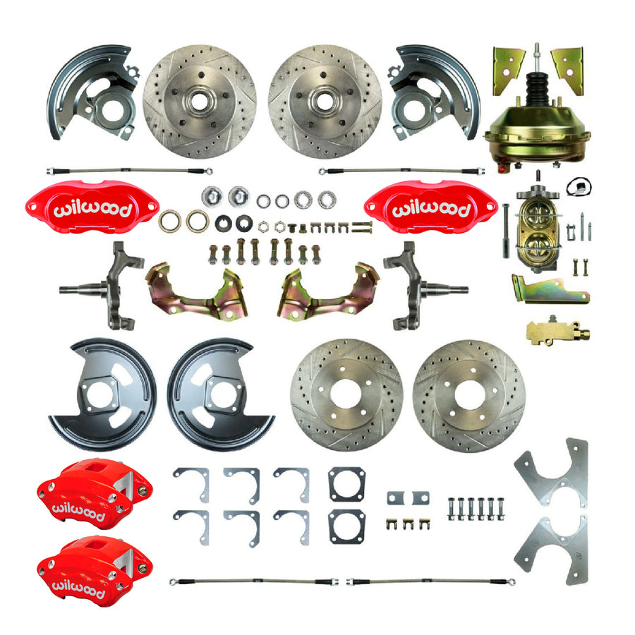 The Right Stuff 64-72 Chevelle/GM A-Body Power 9" Booster 2" Drop 4-Wheel Disc Brake Conversion - (AFXDC21DZ)