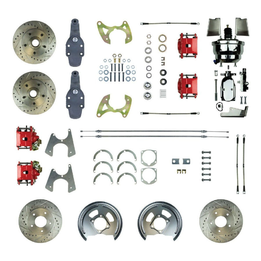 The Right Stuff 1965-70 Impala, 2" Drop, 8" Booster, Power 4-Wheel Disc Brake Conversion Kit - (FSC654DCDZX)