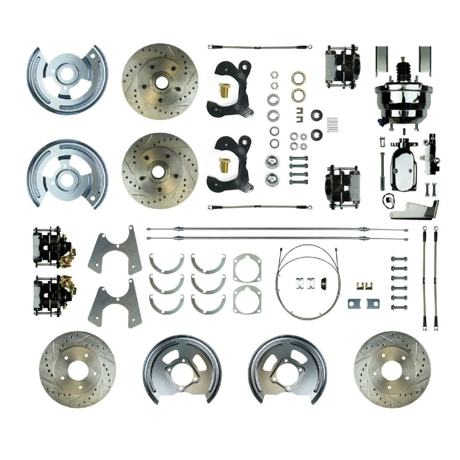 The Right Stuff 1958 Impala, 2" Drop, 9" Booster, 4-Wheel Power Disc Brake Conversion Kit - (FSC584DCCSX)