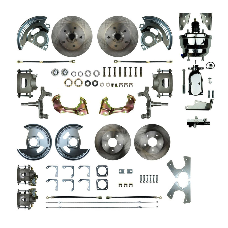 The Right Stuff 64-72 GM A-Body, Power 8" Booster, 2" Drop, 4-Wheel Disc Brake Conversion Kit - (AFXDC41DX)