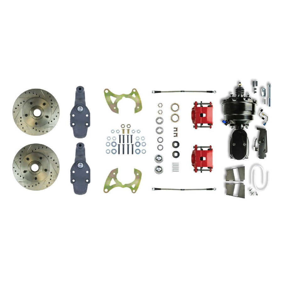 The Right Stuff 1959-64 Impala, 2" Drop, 8" Dual Booster, Power Front Disc Brake Conversion Kit - (FSC59DCDZY)
