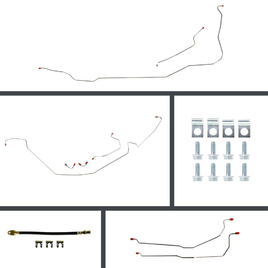 The Right Stuff 1966 GM A-Body, Pre-Bent Stainless Front Disc Conversion 4-Wheel Brake Line Kit - (ASM66C4)