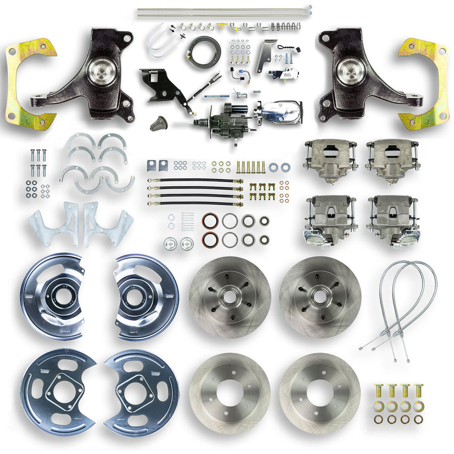 The Right Stuff 1967-70 GM C10/C15 Truck/Suburban 2" Drop, Chrome Hydraulic Brake Assist 4-Wheel Disc Conv - (THB6756DX)