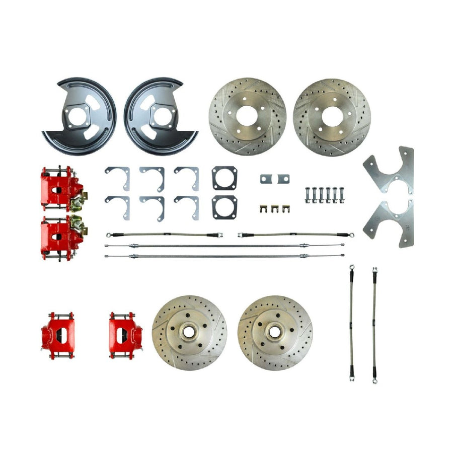 The Right Stuff 1969-72 GM A-Body Rear Brake Conversion Kit, W/Matching Front Rotors & Calipers - (A69RD01Z)