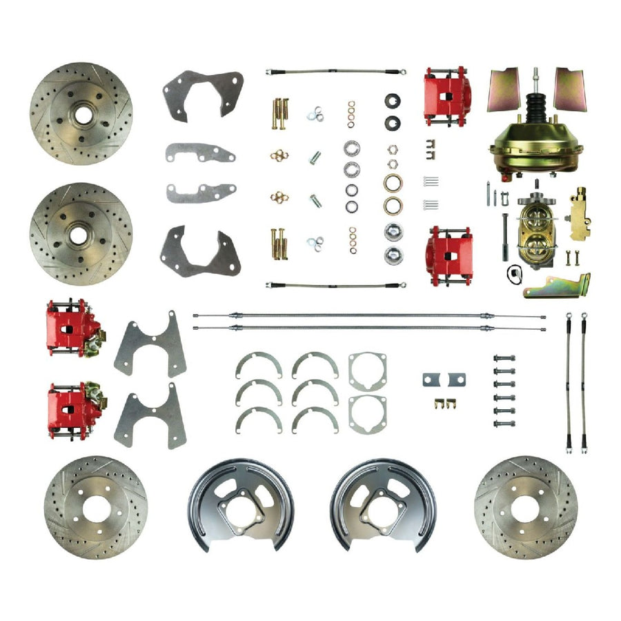 The Right Stuff 1965-68 Chevrolet Impala, 9" Booster, Power 4-Wheel Disc Brake Conversion Kit - (FSC654DCCZ)