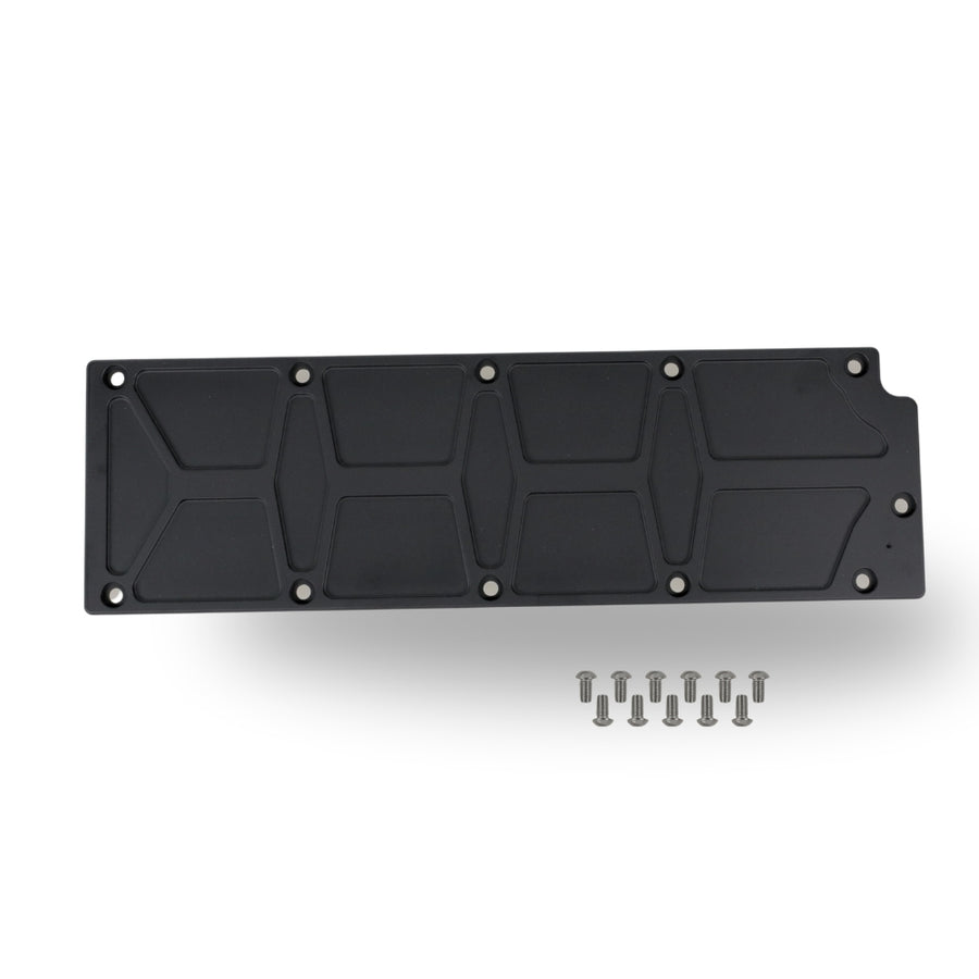 The Right Stuff Gen 4 LS Valley Cover without the Oil Pressure Sensor Adapter, Pocketed, Black Anodized - (G4LSVCP-B-K)