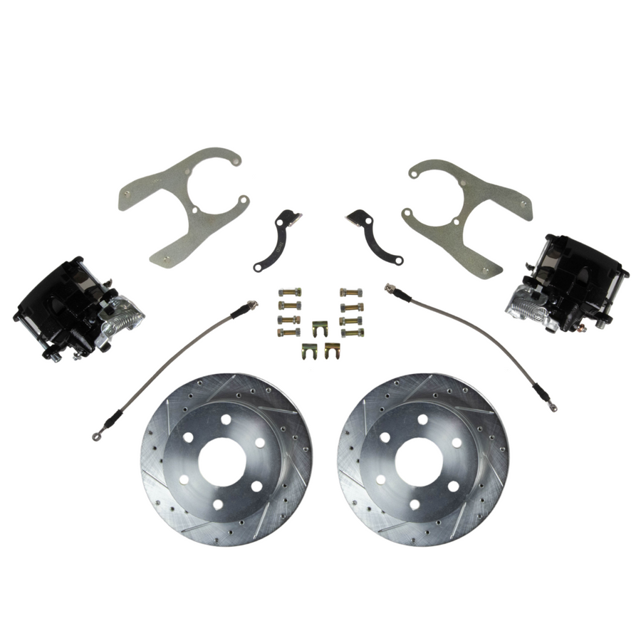 The Right Stuff 1988-98 Chevy/GMC K1500 Rear Disc Brake Conversion, Black Calipers 6 Lug 10" Drum - (TRD8860B)