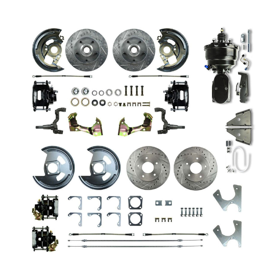 The Right Stuff 1969-74 GM A/F/X-Body, Staggered Shock, 4-Wheel Power Disc Brake Conversion - (AFXDC45CSY)