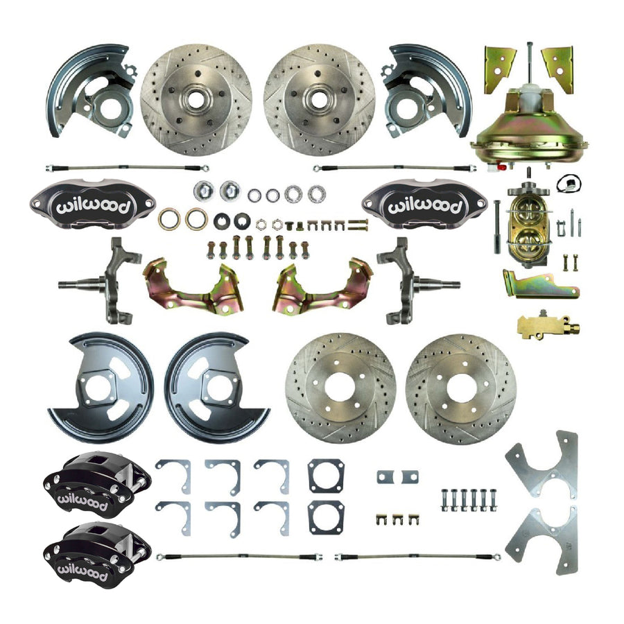 The Right Stuff 67-69 GM F-Body Non-Staggered 4 Wheel Power 2" Drop Disc Brake Conversion Kit - (AFXDC22DS)