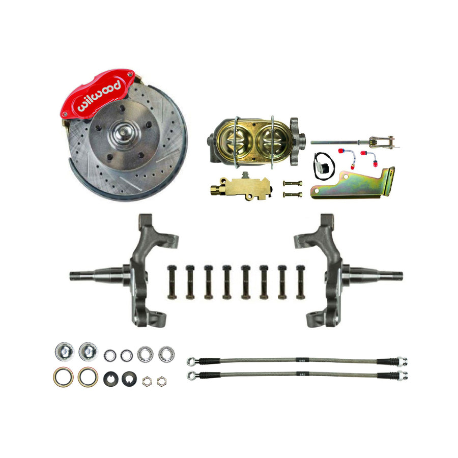The Right Stuff 1964-72 Chevelle/GM A-Body, 2" Drop, Big Brake Front Manual Disc Conversion Kit - (AFXSD32DZ)